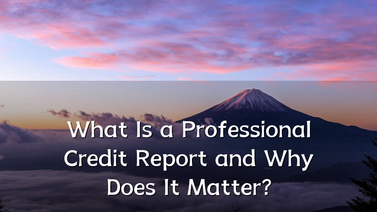 What Is a Professional Credit Report and Why Does It Matter?