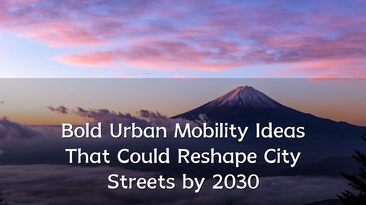 Bold Urban Mobility Ideas That Could Reshape City Streets by 2030