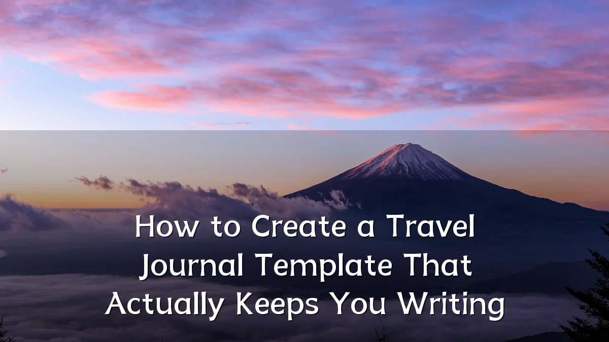 How to Create a Travel Journal Template That Actually Keeps You Writing